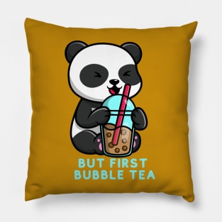 But First bubble tea Cute kawaii bubble tea lover panda Pillow