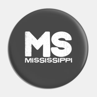 MS Mississippi State Vintage Typography Pin