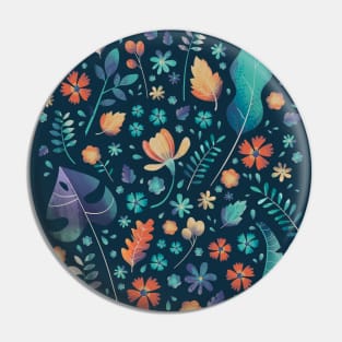 Colorful Vegetation Pattern With Flowers Pin