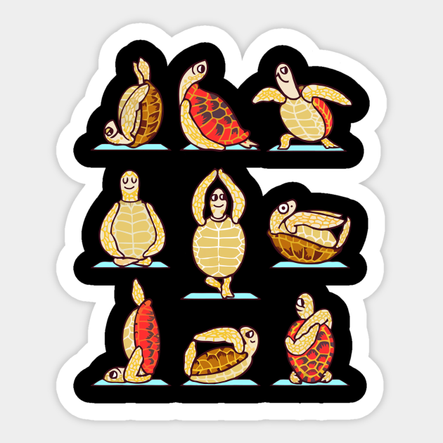 Turtle doing Yoga Funny - Turtle Doing Yoga Funny - Sticker