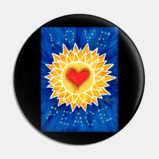 Heart in sun mandala Pin