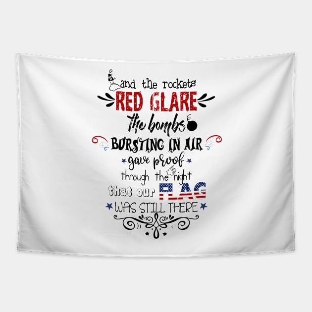 Patriotic National Anthem Doodles Tapestry by IconicTee