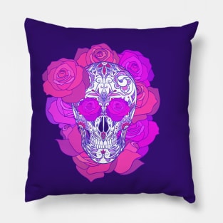 Sugar skull and roses Pillow