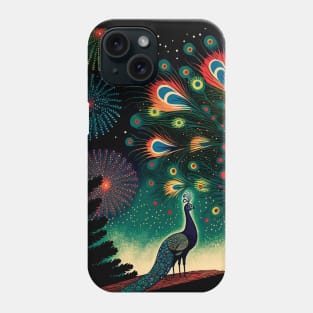 Peacock Firework Mashup Phone Case