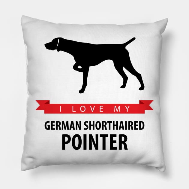 I Love My German Shorthaired Pointer Pillow by millersye