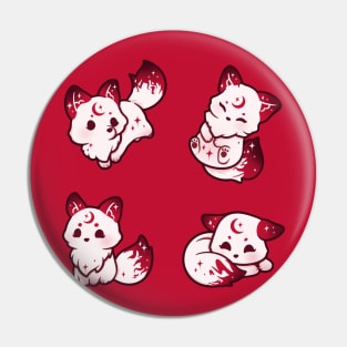 Red Moon Foxes Pin