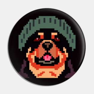 Rottweiler Pixel Art Dog Lover Puppy Pin