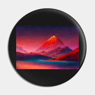 Mountain Scene at Sunset Pin