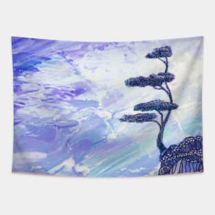 strength to stand alone blue shade Tapestry
