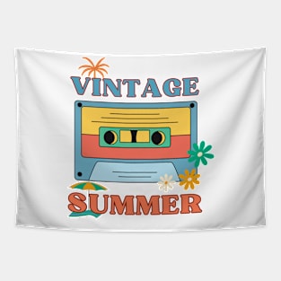 Nostalgic Melodies: Vintage Summer Vibes Tapestry