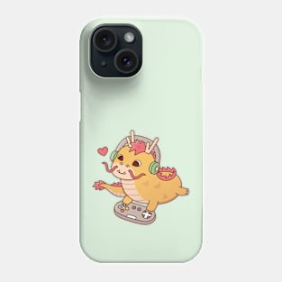 Cute Dragon Playing Video Games on Game Controller Phone Case