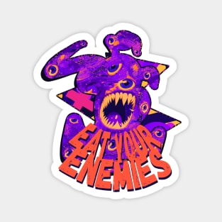 Eat Your Enemies - Purple Monster with Sharp Teeth Magnet