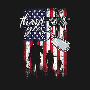 Verteran Day Thank You Veteran America Flag Gift T-Shirt