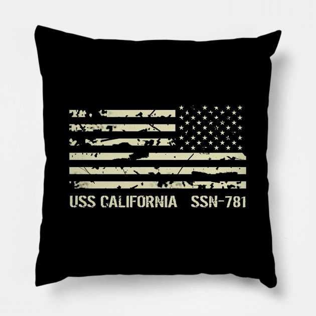 USS California Pillow by Jared S Davies