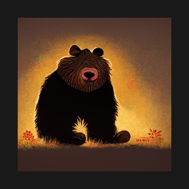 Cute little furry bear just sitting around. by Liana Campbell