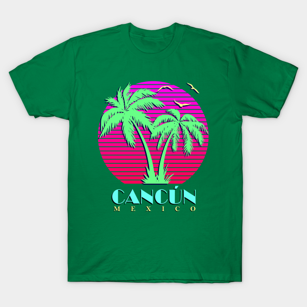 Cancun Mexico Palm Trees Sunset - Cancun - T-Shirt | TeePublic