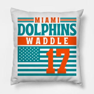 Miami Dolphins Waddle 17 American Flag Football Pillow