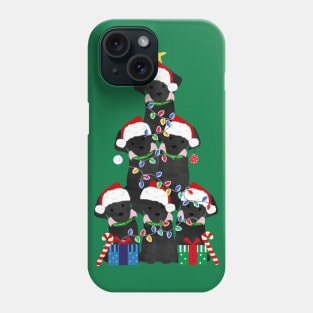 Black Lab Puppy Christmas Tree Phone Case