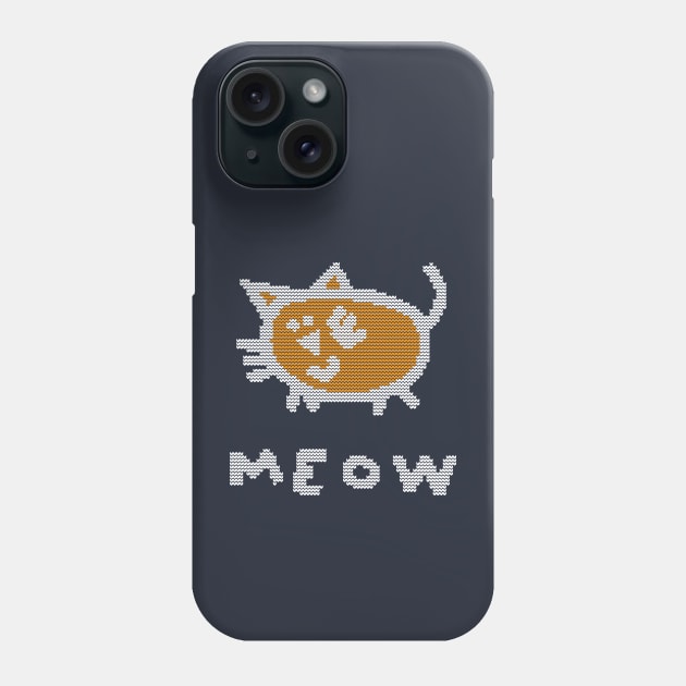 Knitted Kitty Cat Meow Phone Case by ellenhenryart