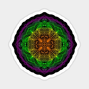 Rainbow Day of the Dead Skull Mandala Cute and Spoopy Yoga Halloween, Dia De Los Muertos Design Magnet