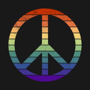 Distressed Gay Pride Peace Symbol T-Shirt