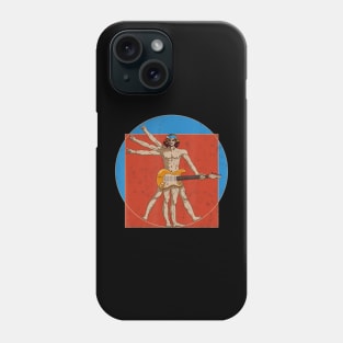 Vitruvian Man Guitar Player Da Vinci Guitarist Usa Rocker Phone Case