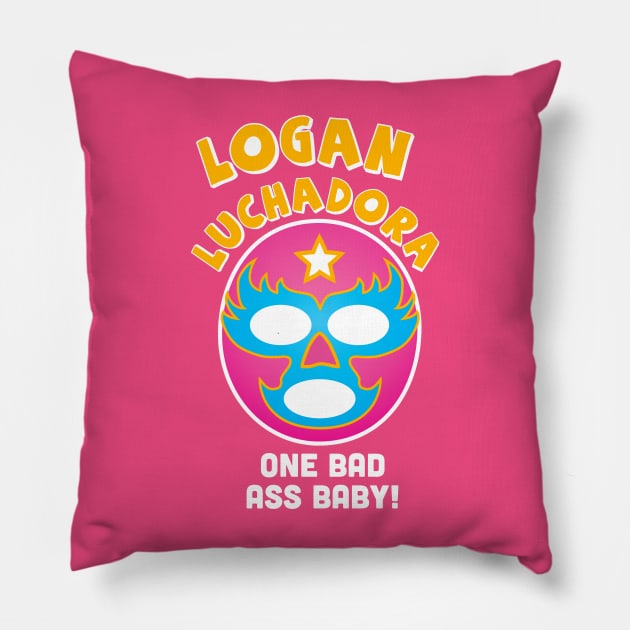 Logan Luchadora Pillow by ToddPierce