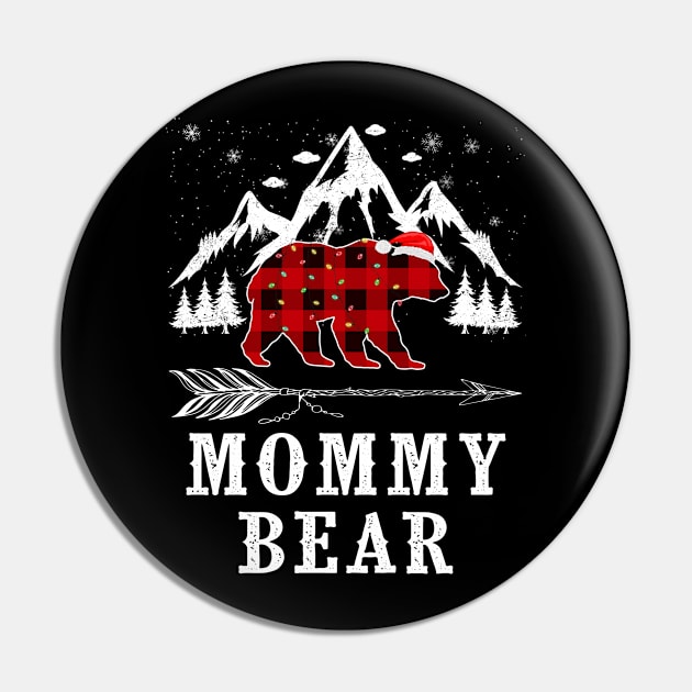 Mommy Bear Christmas Red Plaid Buffalo Family Pajama Funny Pin by heart teeshirt