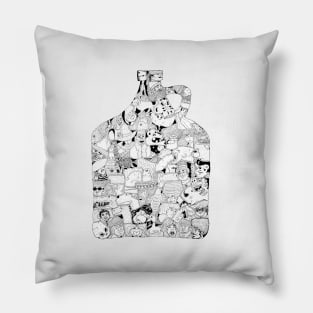 “Jug Face” original drawing by Grip Grand Pillow