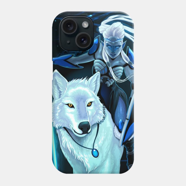 Elf with white wolf Phone Case by ddraw