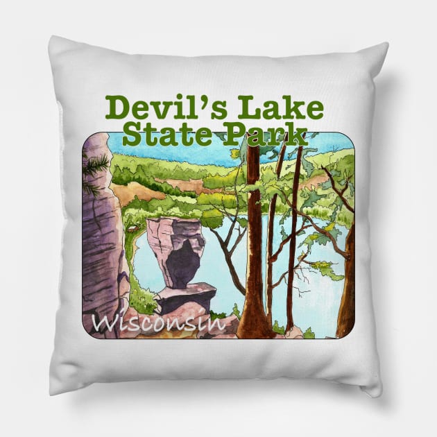 Devil's Lake State Park, Wisconsin Pillow by MMcBuck