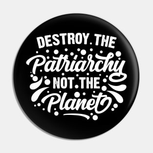 Destroy The Patriarchy Not The Planet Pin