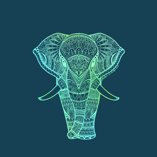 Elephant Mandala | Dark Navy by vanderdys