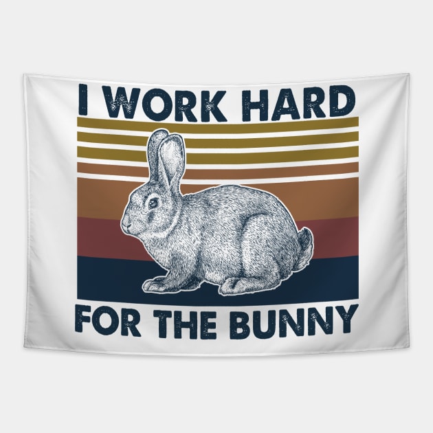 Rabbit I Work Hard Tapestry by adalynncpowell