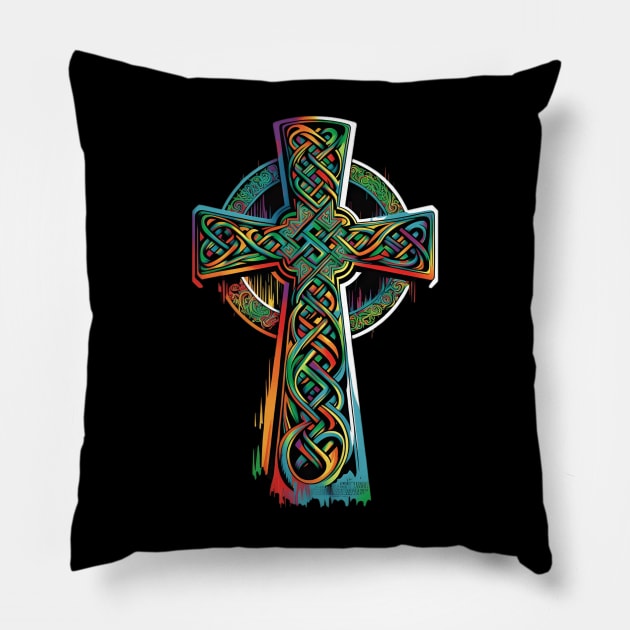 Celtic Cross Pillow by SygartCafe