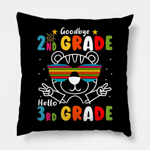 Goodbye 2nd Grade Graduation Hello 3rd Grade Last Day Of School tiger Pillow by AngelGurro