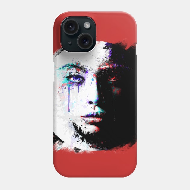 Watercolor_Girl_B&W(02) Phone Case by Eidzo