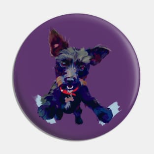 Smiling Terrier (Lavender) Pin