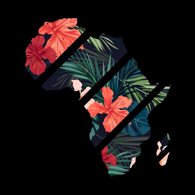 Africa Map Tropical Floral Patterns, African by dukito