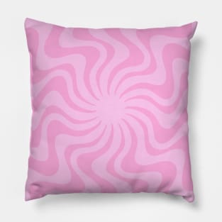 Pink Retro Swirl Spiral 70s Abstract Pillow