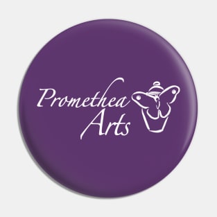 Promethea Arts white line logo Pin