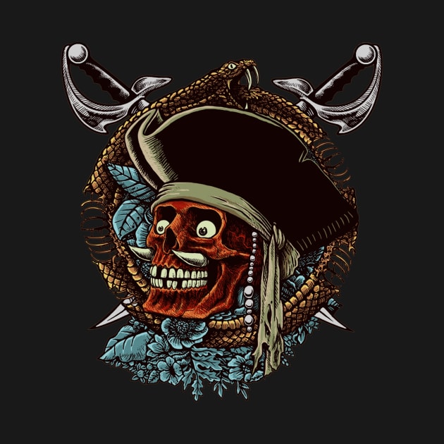 Pirate Skull by Inkmoist