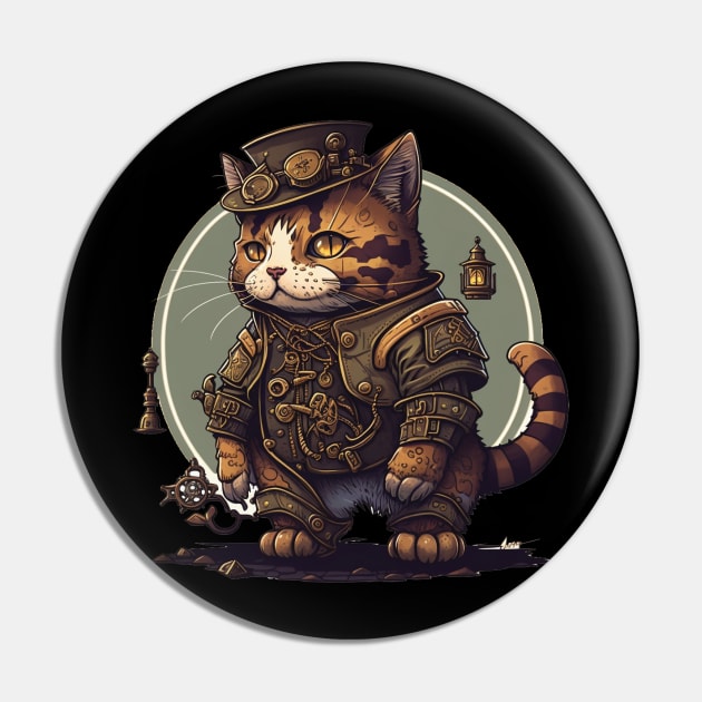 steampunk cat Pin by rocknerd