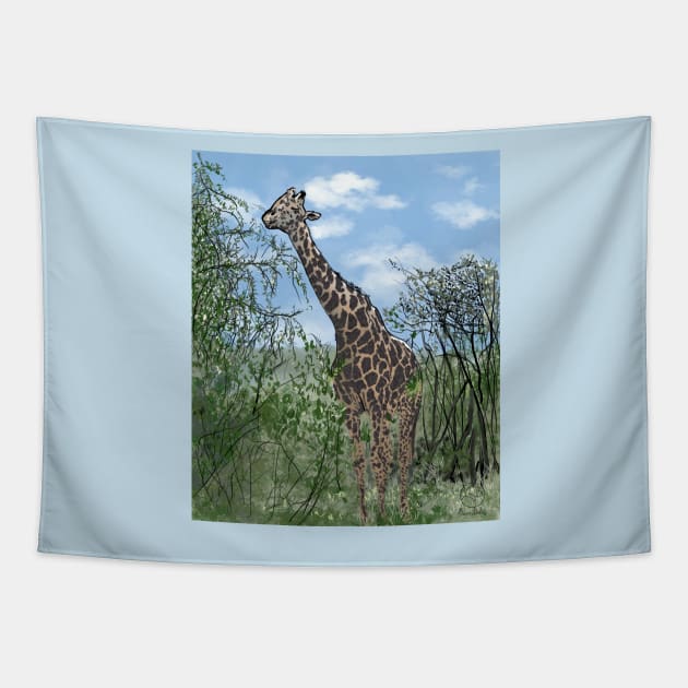 Botswana Hwange national park Tapestry by GunnerStudios