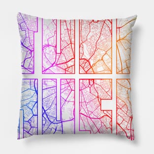 Toulouse, France City Map Typography - Colorful Pillow