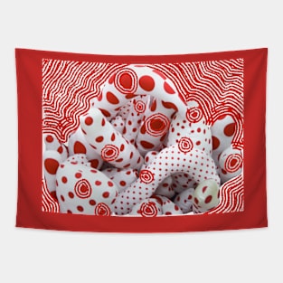 Red Dots and Stripes Tapestry