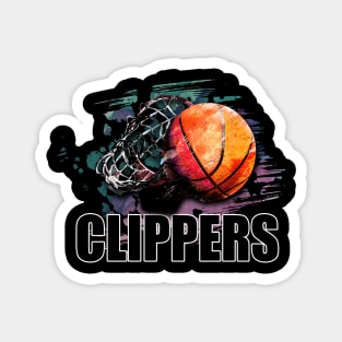 Retro Pattern Clippers Basketball Classic Style Magnet