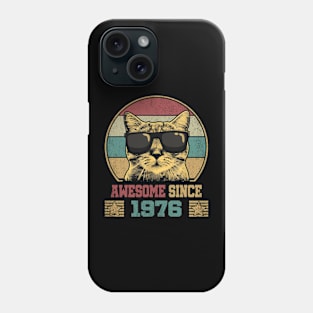 Awesome Since 1976 48th Birthday Gift Cat Lover Phone Case