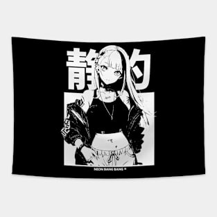 Minimalist Japanese Anime Girl Streetwear Tapestry