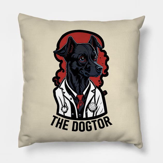 The Dogtor Pillow by Dogotees